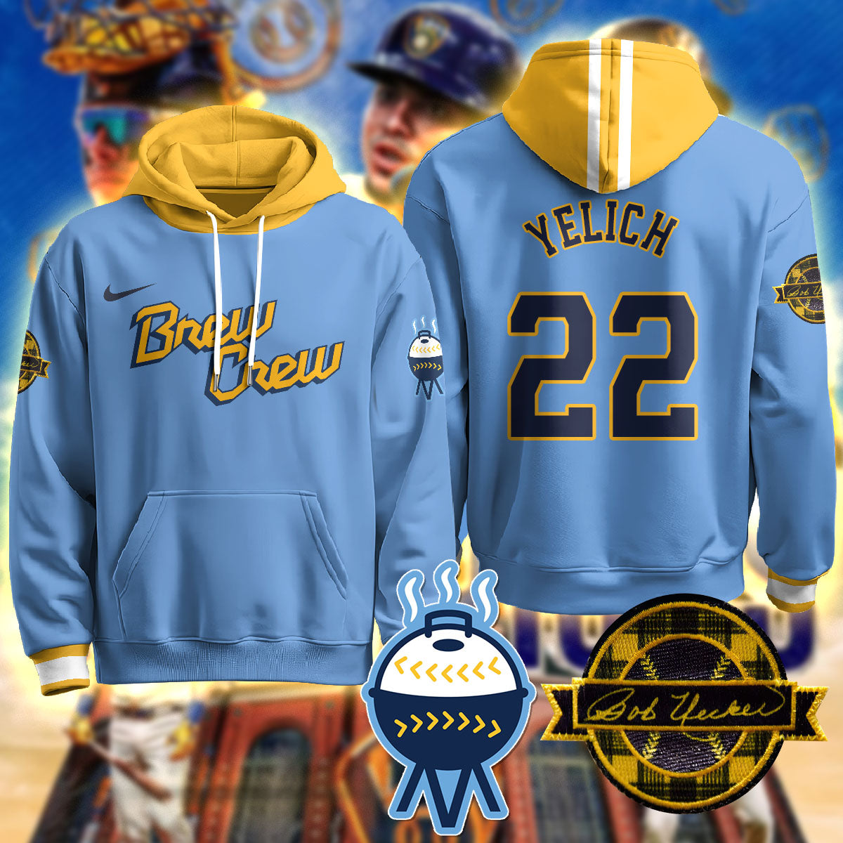 Milwaukee Brewers 2025 Limited Hoodie - Bob Uecker Patch - All Stitched