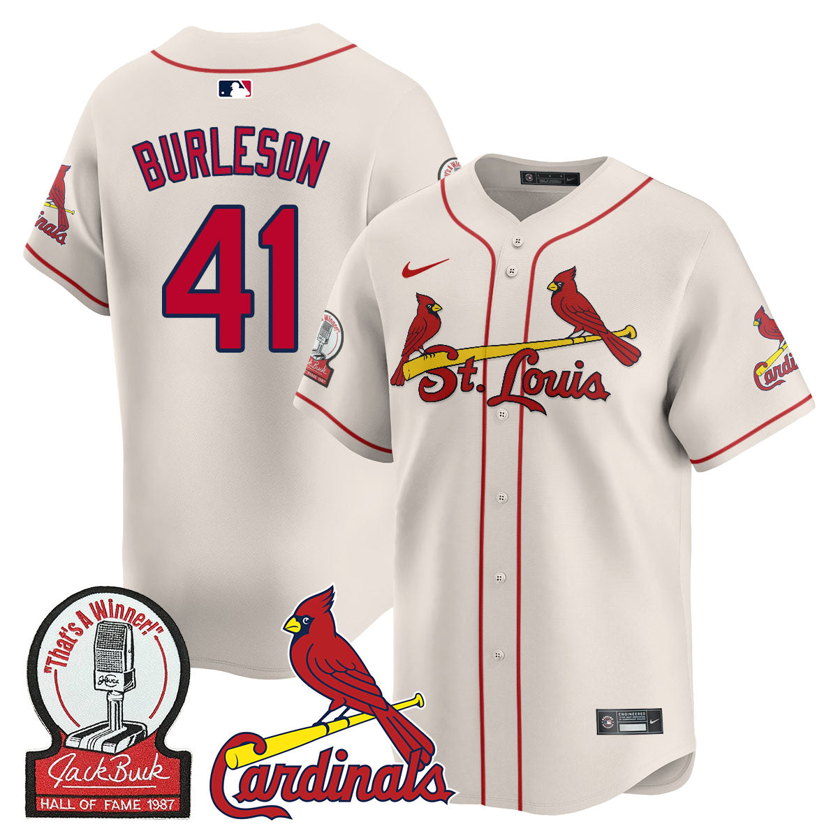 St. Louis Cardinals Jack Buck  Limited Jersey - All Stitched