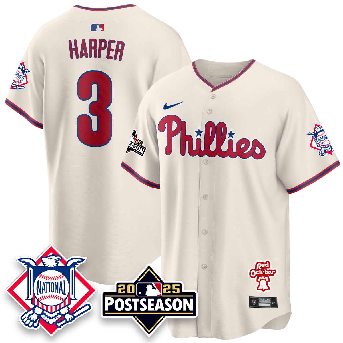 Philadelphia Phillies 2025 Postseason Jersey - All Stitched