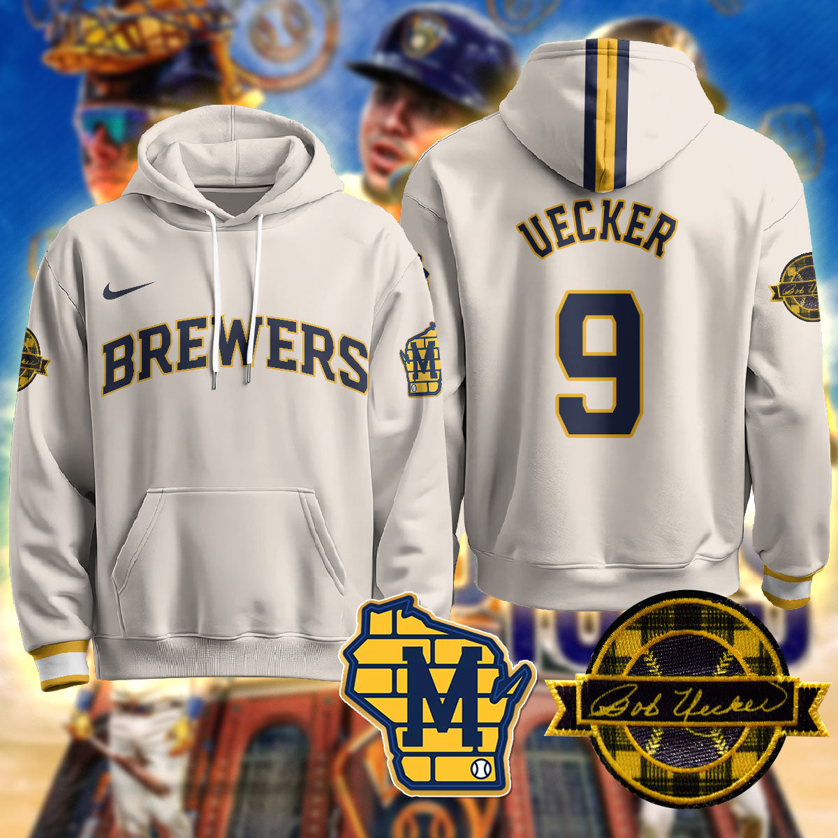 Milwaukee Brewers 2025 Limited Hoodie - Bob Uecker Patch - All Stitched