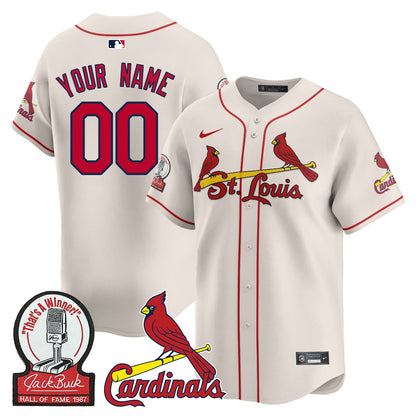 St. Louis Cardinals Jack Buck Limited Custom Jersey - All Stitched