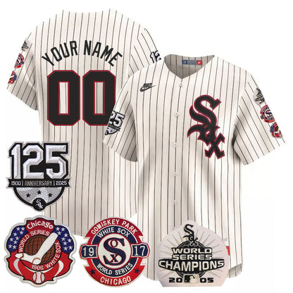 Chicago White Sox 125th Anniversary - World Series Champions Custom Jersey - All Stitched