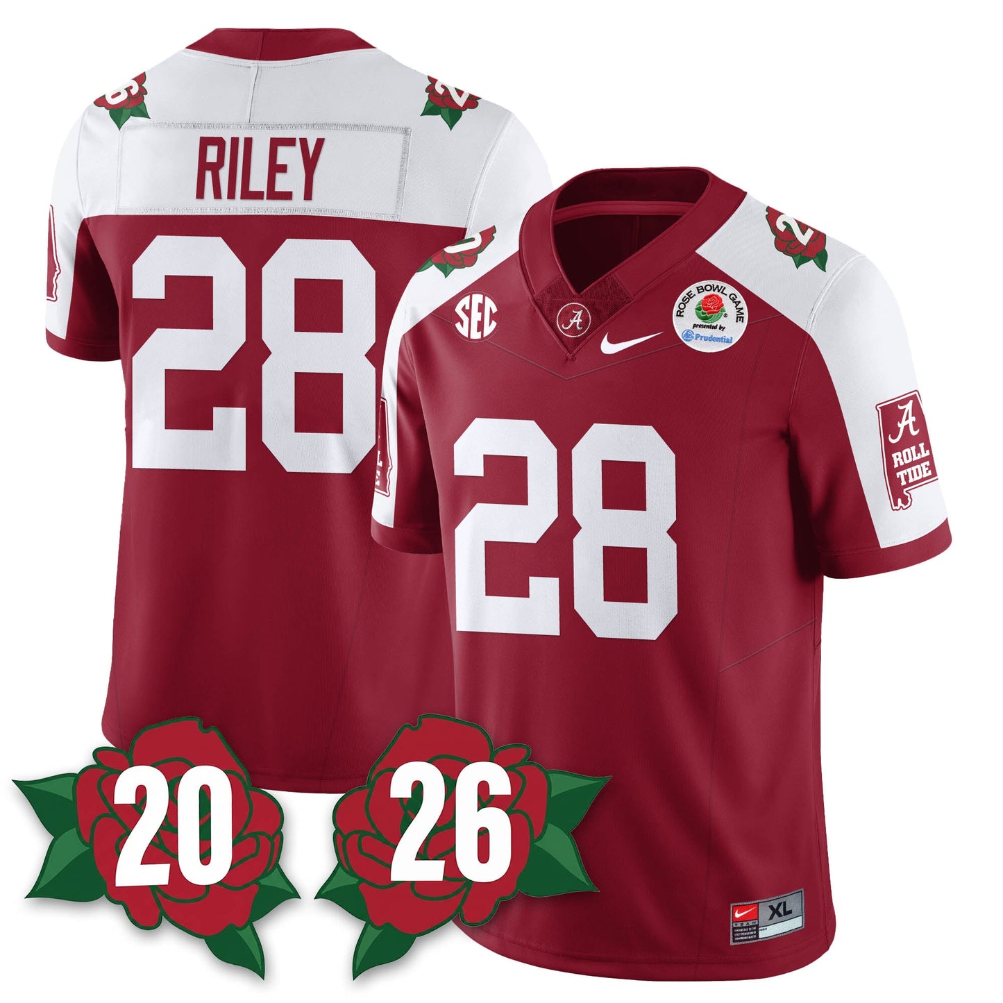 BAMA Rose Bowl Vapor Limited Football Jersey - All Stitched