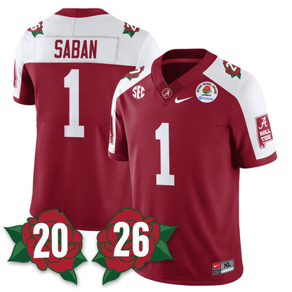 BAMA Rose Bowl Vapor Limited Football Jersey - All Stitched
