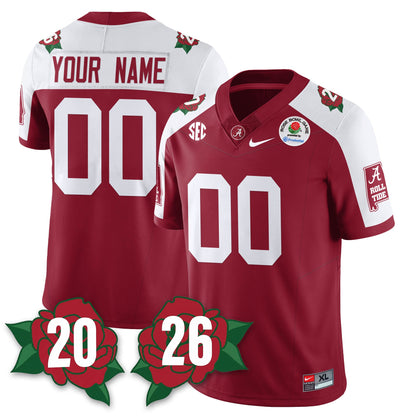 Custom BAMA Rose Bowl Vapor Limited Football Jersey - All Stitched