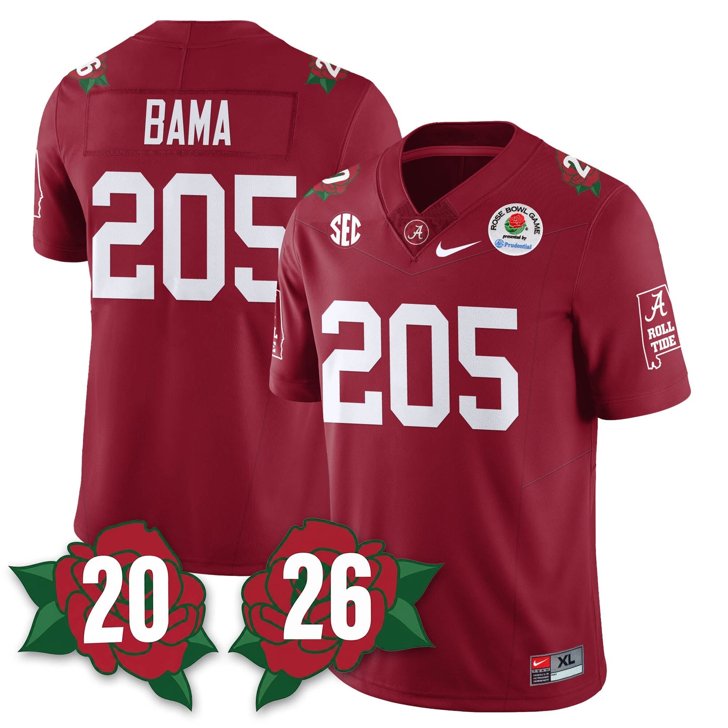 BAMA Rose Bowl Vapor Limited Football Jersey - All Stitched