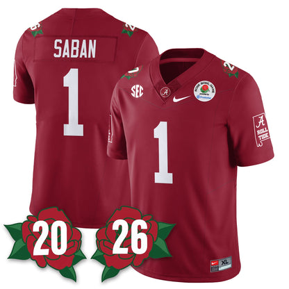 BAMA Rose Bowl Vapor Limited Football Jersey - All Stitched