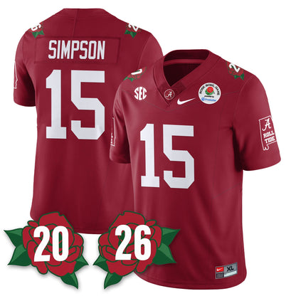 BAMA Rose Bowl Vapor Limited Football Jersey - All Stitched