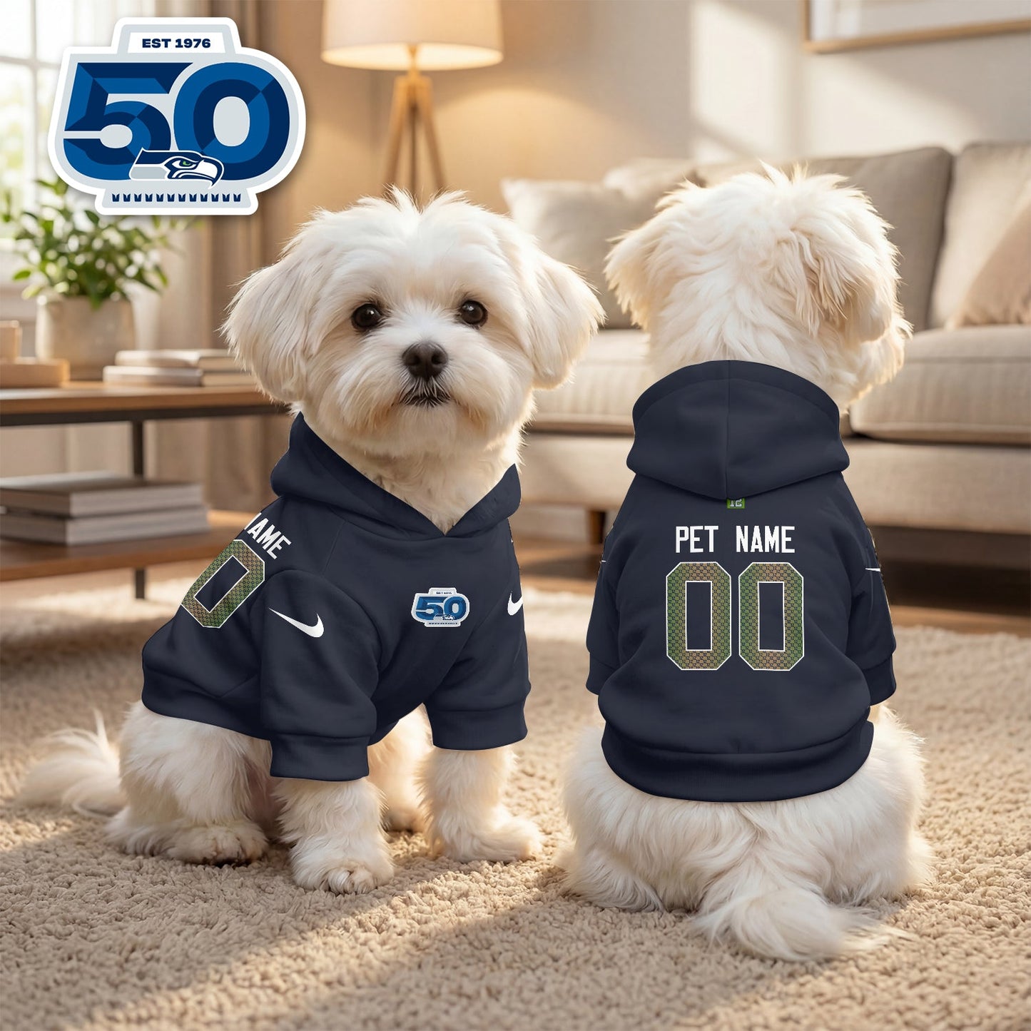 Seattle Seahawks “Rivalries” Pet Hoodie