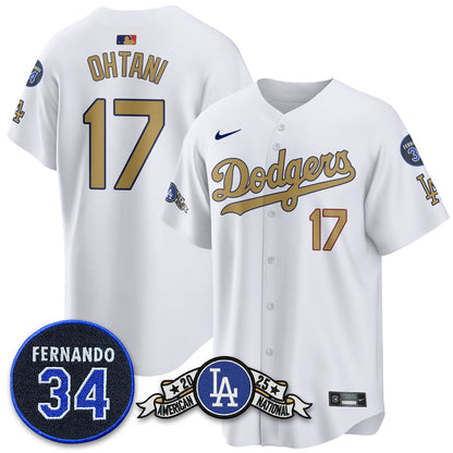 Los Angeles Dodgers 2025 National League Champions Jersey - All Stitched