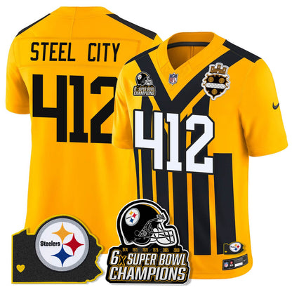 PIT 6-Time Champions Patch Vapor Limited Jersey - All Stitched