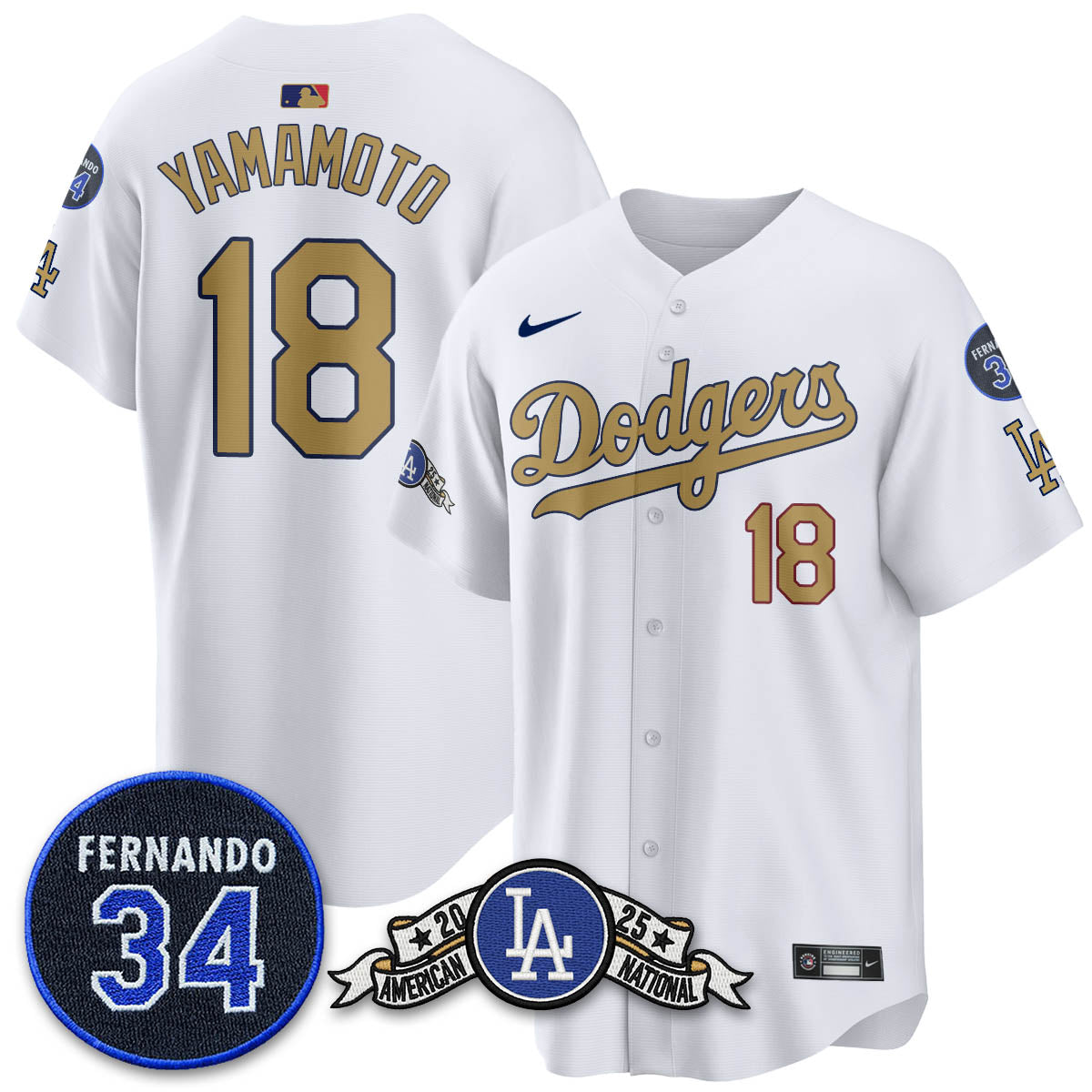 LAD 2025 National League Champions Jersey - All Stitched