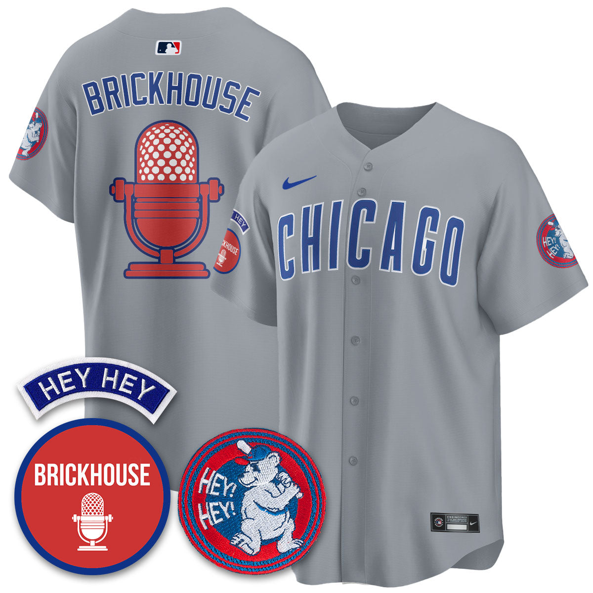 Chicago Cubs Limited Jersey - Jack Brickhouse "Hey Hey" Patch - All Stitched