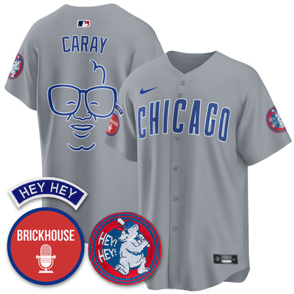 Chicago Cubs Limited Jersey - Jack Brickhouse "Hey Hey" Patch - All Stitched