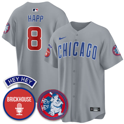 Chicago Cubs Limited Jersey - Jack Brickhouse "Hey Hey" Patch - All Stitched
