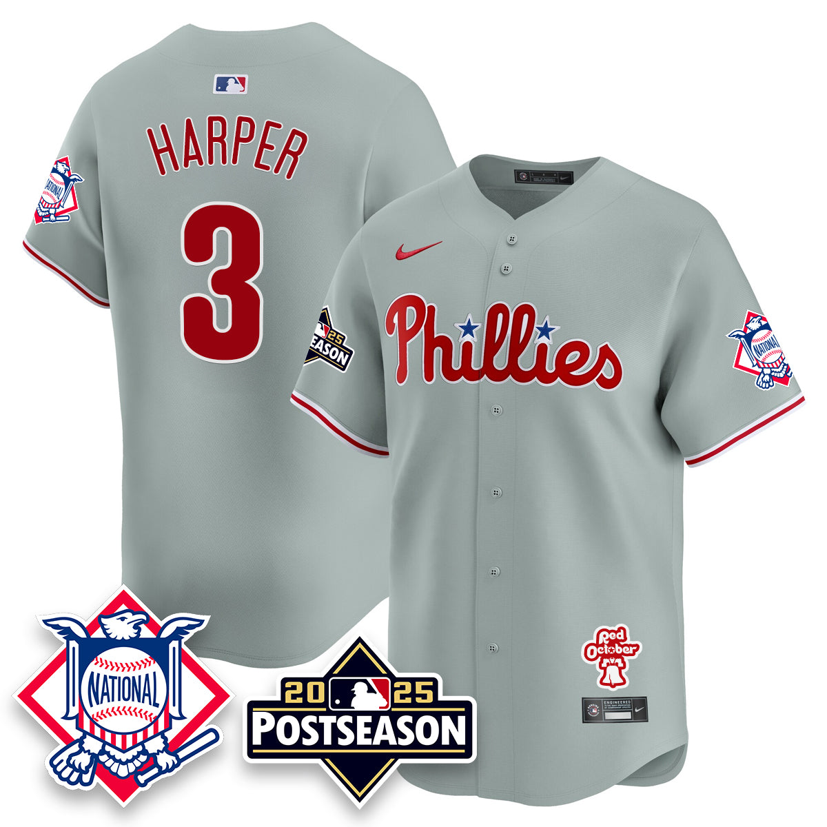 Philadelphia Phillies 2025 Postseason Jersey - All Stitched
