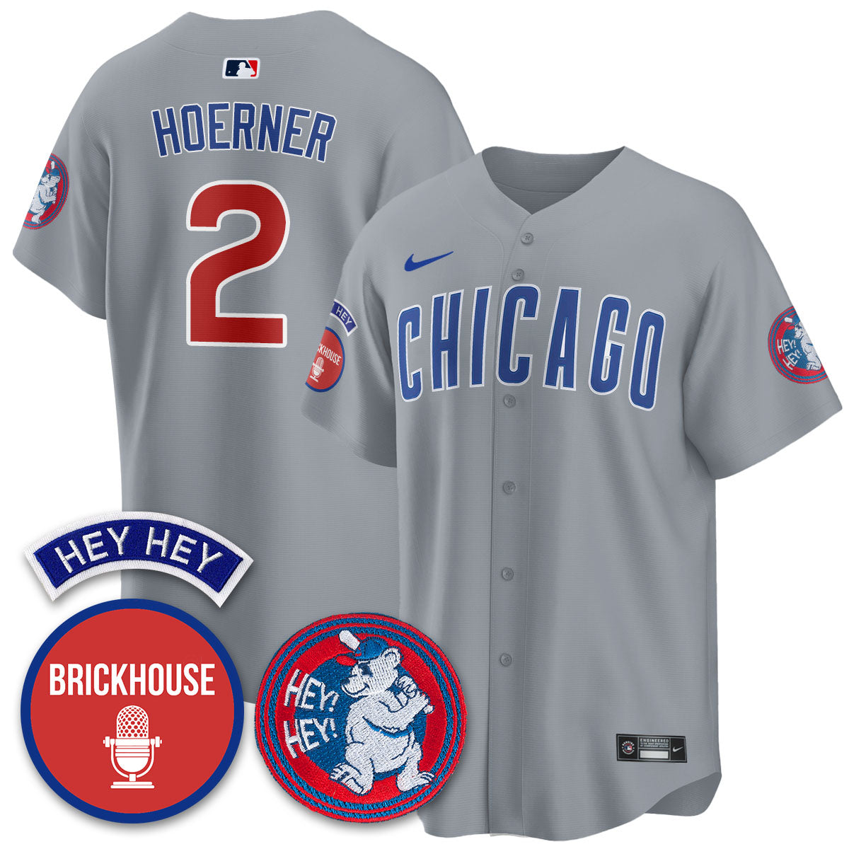 Chicago Cubs Limited Jersey - Jack Brickhouse "Hey Hey" Patch - All Stitched