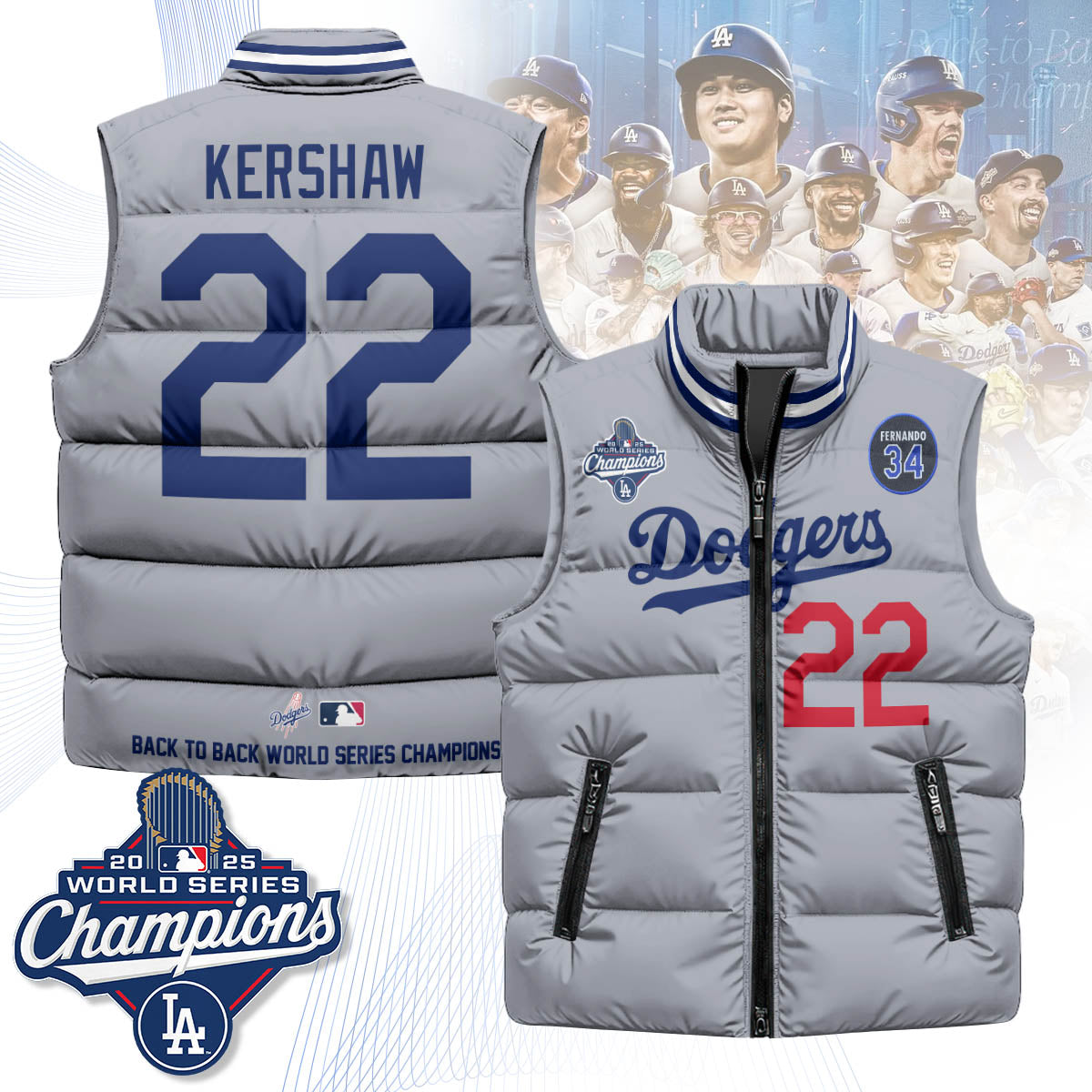 LAD 2025 World Series Champions Puffer Vest