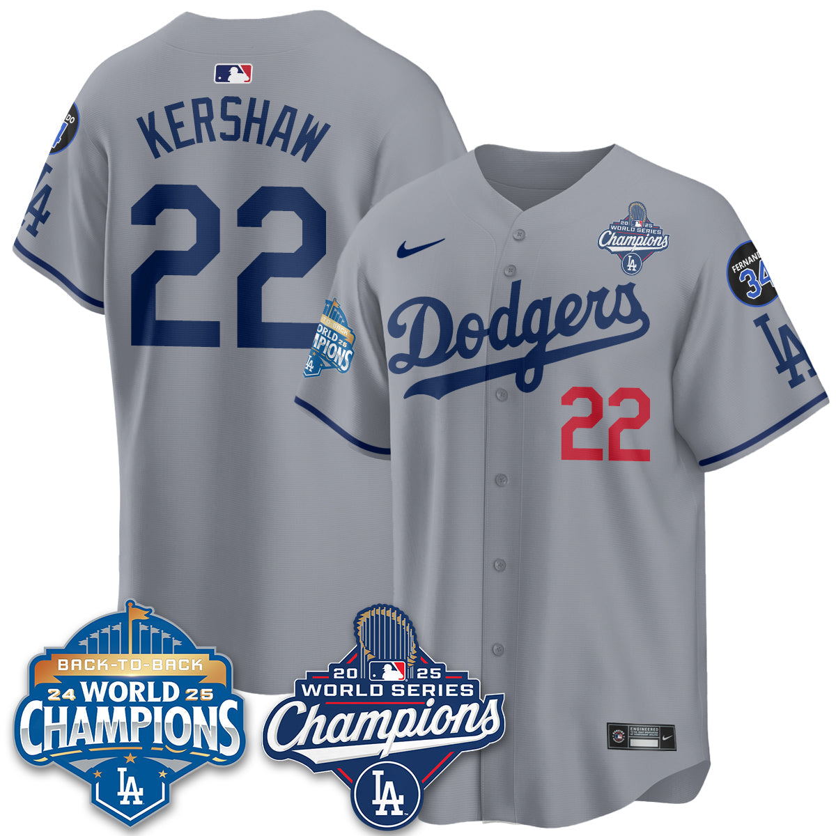 LAD 2025 World Series Champions Jersey - All Stitched