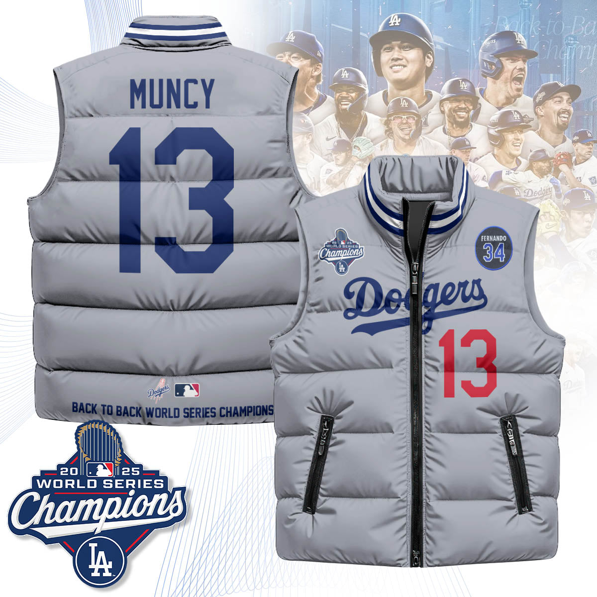 LAD 2025 World Series Champions Puffer Vest