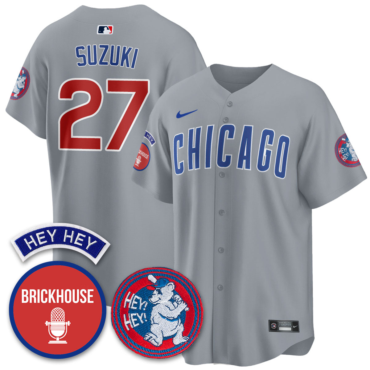 Chicago Cubs Limited Jersey - Jack Brickhouse "Hey Hey" Patch - All Stitched