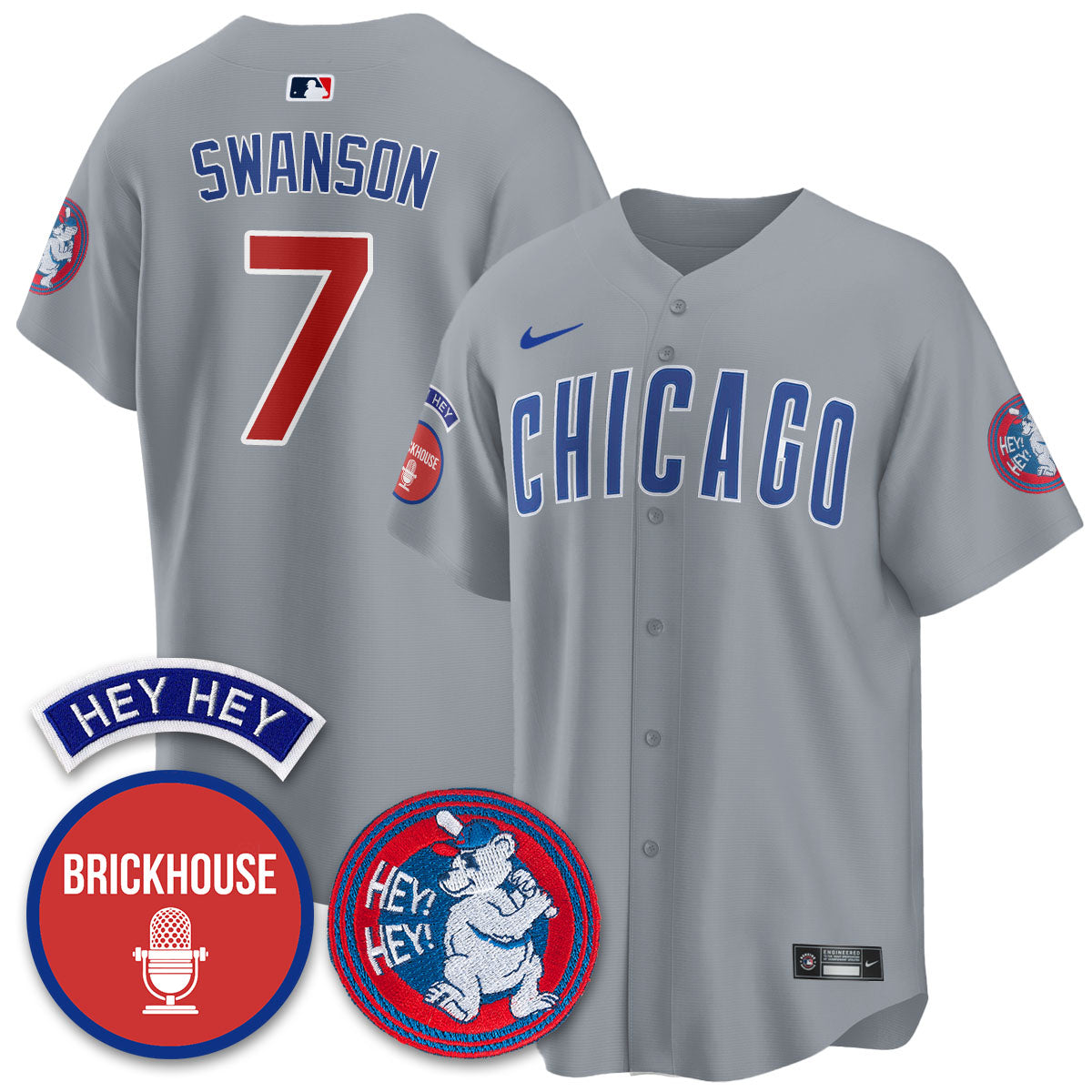 Chicago Cubs Limited Jersey - Jack Brickhouse "Hey Hey" Patch - All Stitched