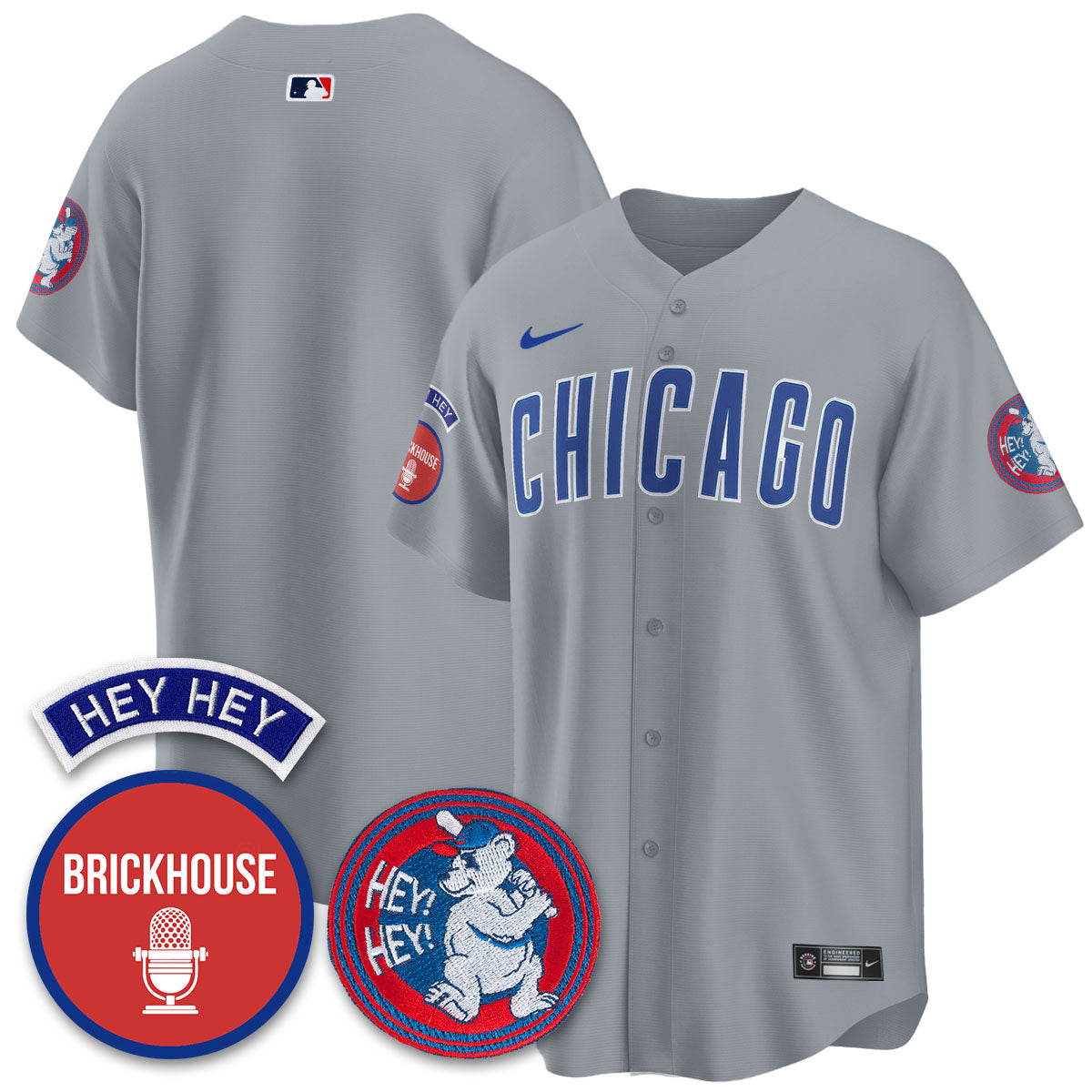 Chicago Cubs Limited Jersey - Jack Brickhouse "Hey Hey" Patch - All Stitched