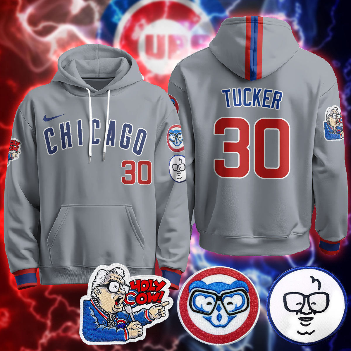 Chicago Cubs Limited Hoodie - Harry Caray "Holy Cow" Patch - All Stitched