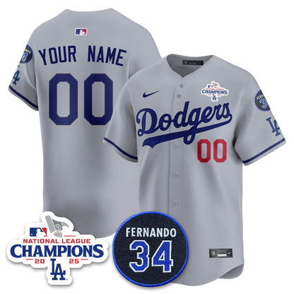 Los Angeles Dodgers 2025 NL Champions Custom Jersey - All Stitched