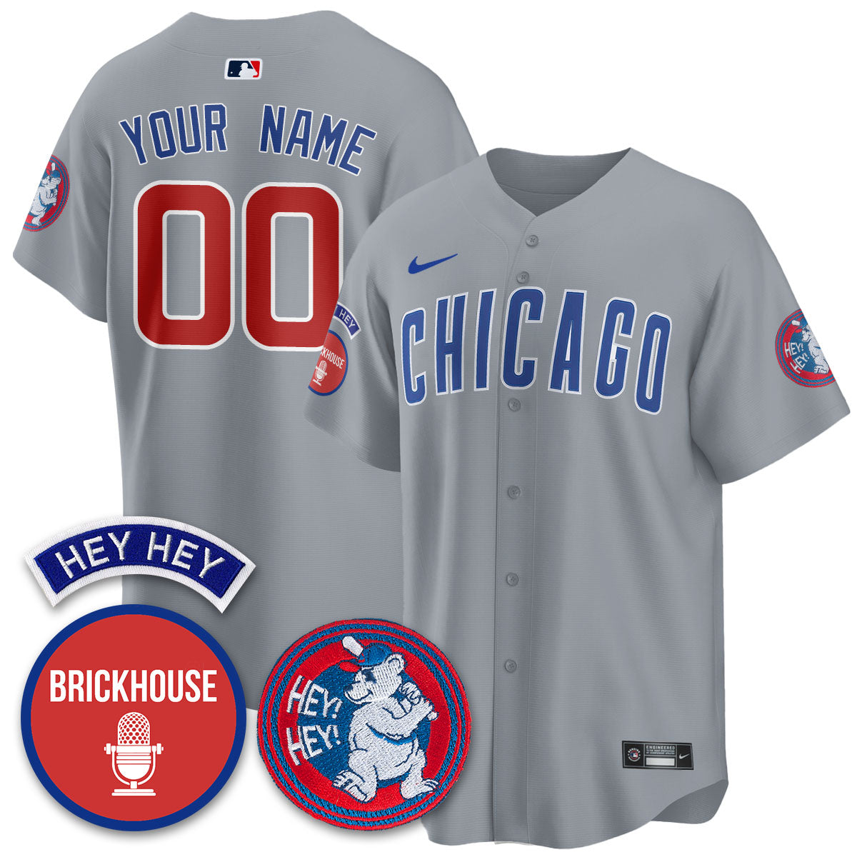 Chicago Cubs Limited Custom Jersey - Jack Brickhouse "Hey Hey" Patch - All Stitched
