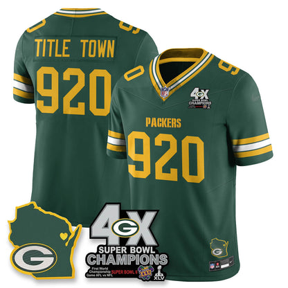 GB 4-Time Champions Patch Vapor Limited Jersey - All Stitched