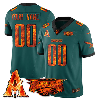 Philadelphia Eagles x Avatar 3 Fire and Ash Custom Jersey - Stitched
