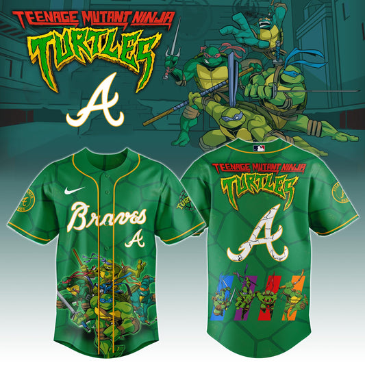 .         Atlanta Braves MLB x Ninja Turtles Night Game Limited Edition Jersey 2025