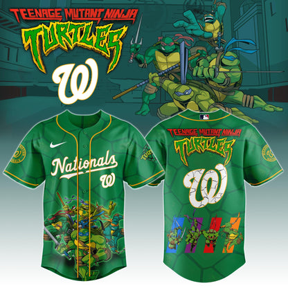 .         Washington Nationals x Ninja Turtles Night Game Limited Edition Jersey 2025