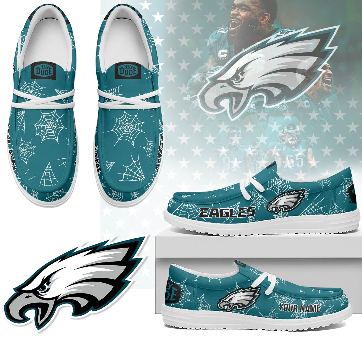 Philadelphia Eagles Halloween Hey Dude Shoes