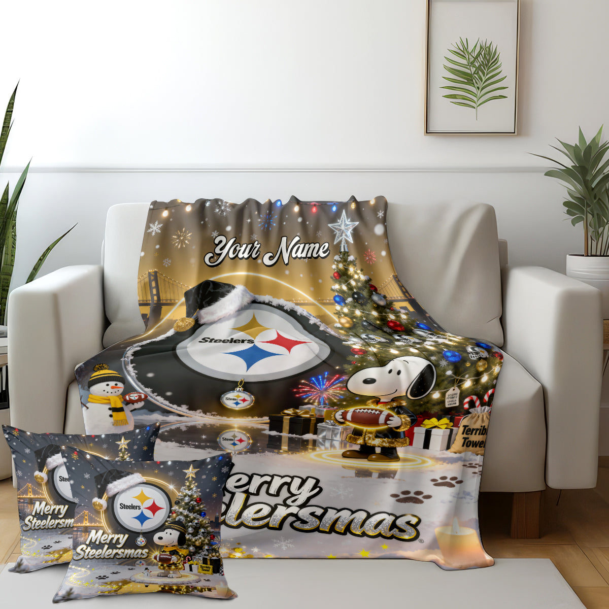 PIT x SNP | Premium Christmas Fleece Blanket & Throw Pillow