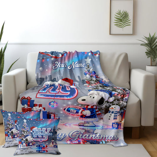 NYG x SNP | Premium Christmas Fleece Blanket & Throw Pillow