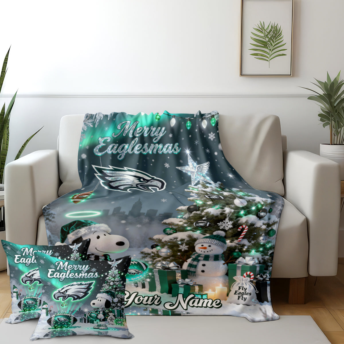 PHI x SNP | Premium Christmas Fleece Blanket & Throw Pillow