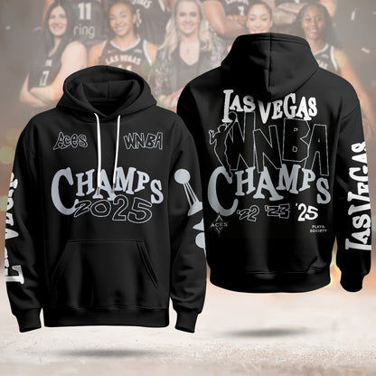 Las Vegas Aces 2025 WNBA Champions Hoodie - Printed