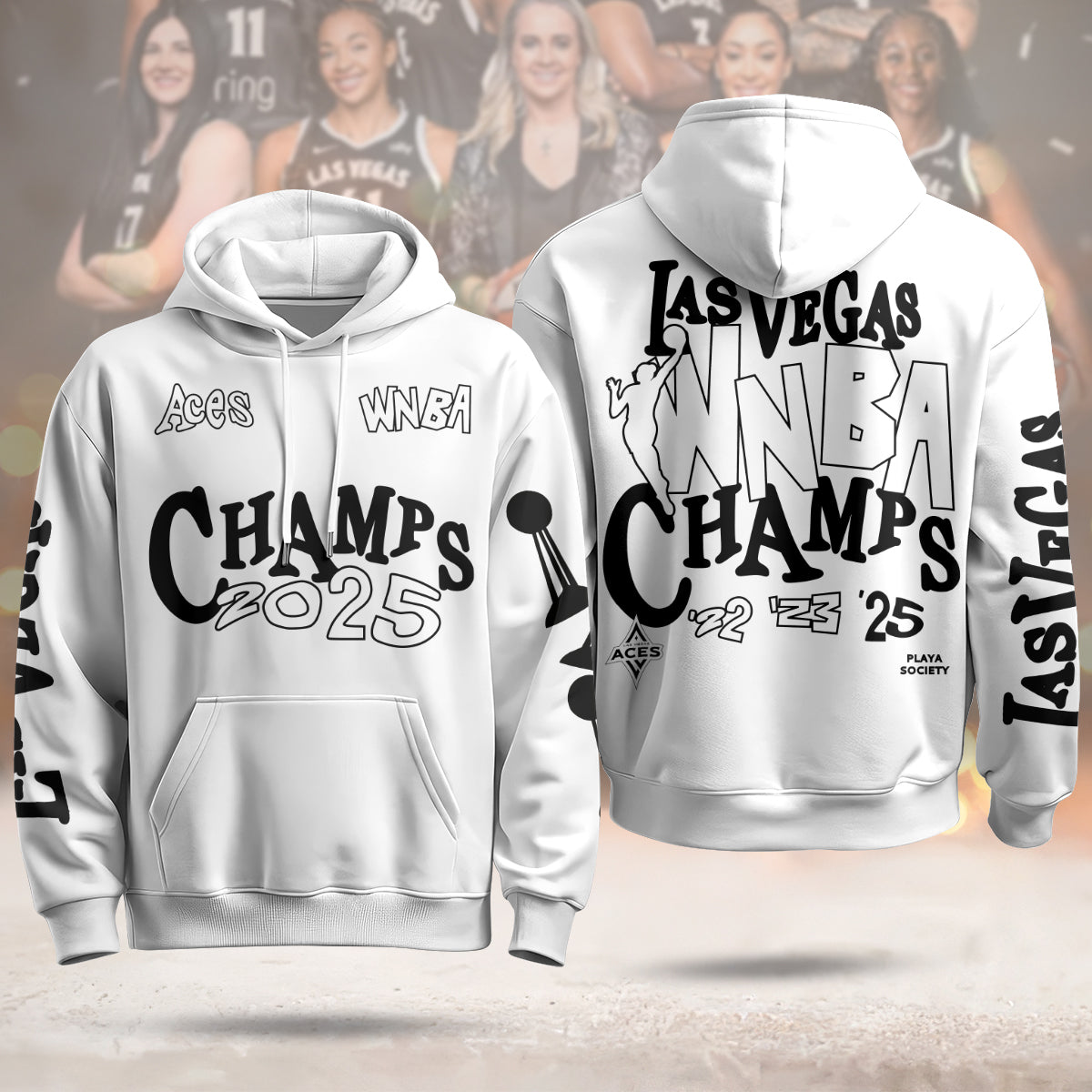 Las Vegas Aces 2025 WNBA Champions Hoodie - Printed