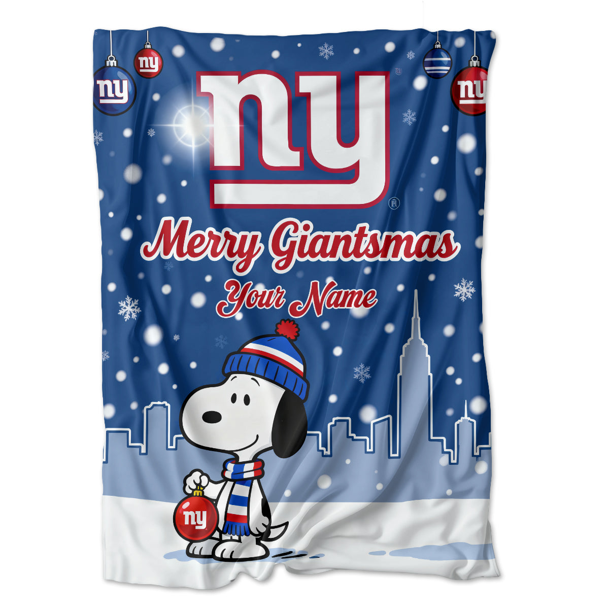 NYG x SNP | Premium Christmas Fleece Blanket & Throw Pillow
