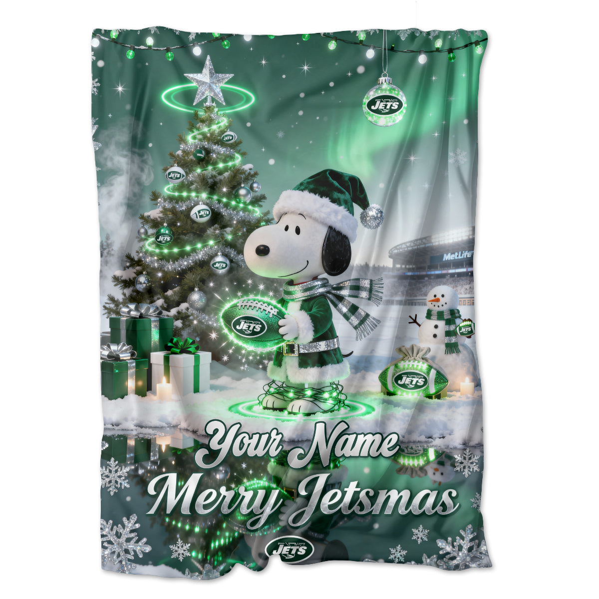NYJ x SNP | Premium Christmas Fleece Blanket & Throw Pillow