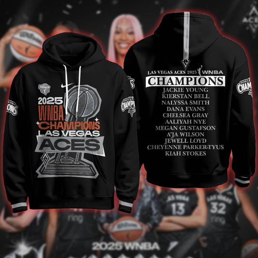 Las Vegas Aces 2025 WNBA Champions Hoodie V3 - Printed