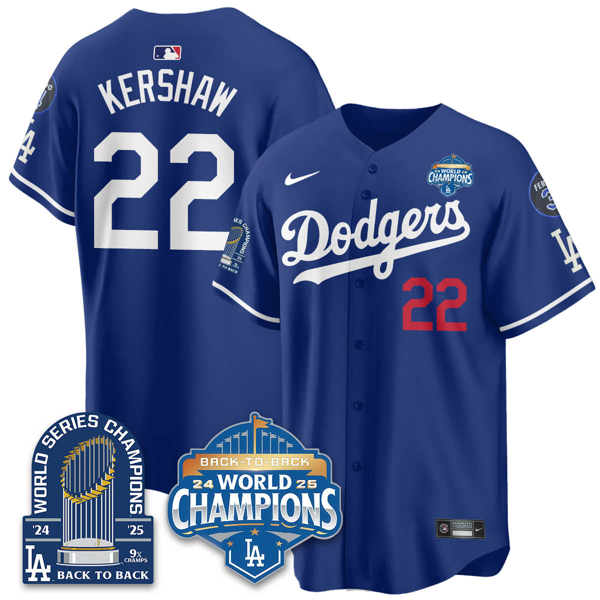 LAD 2025 World Series Champions Jersey - 9x Champs - All Stitched