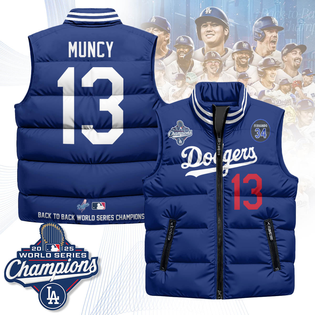 LAD 2025 World Series Champions Puffer Vest