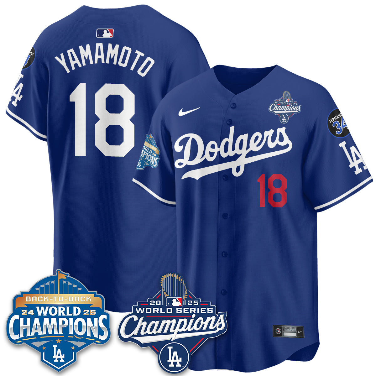 LAD 2025 World Series Champions Jersey - All Stitched