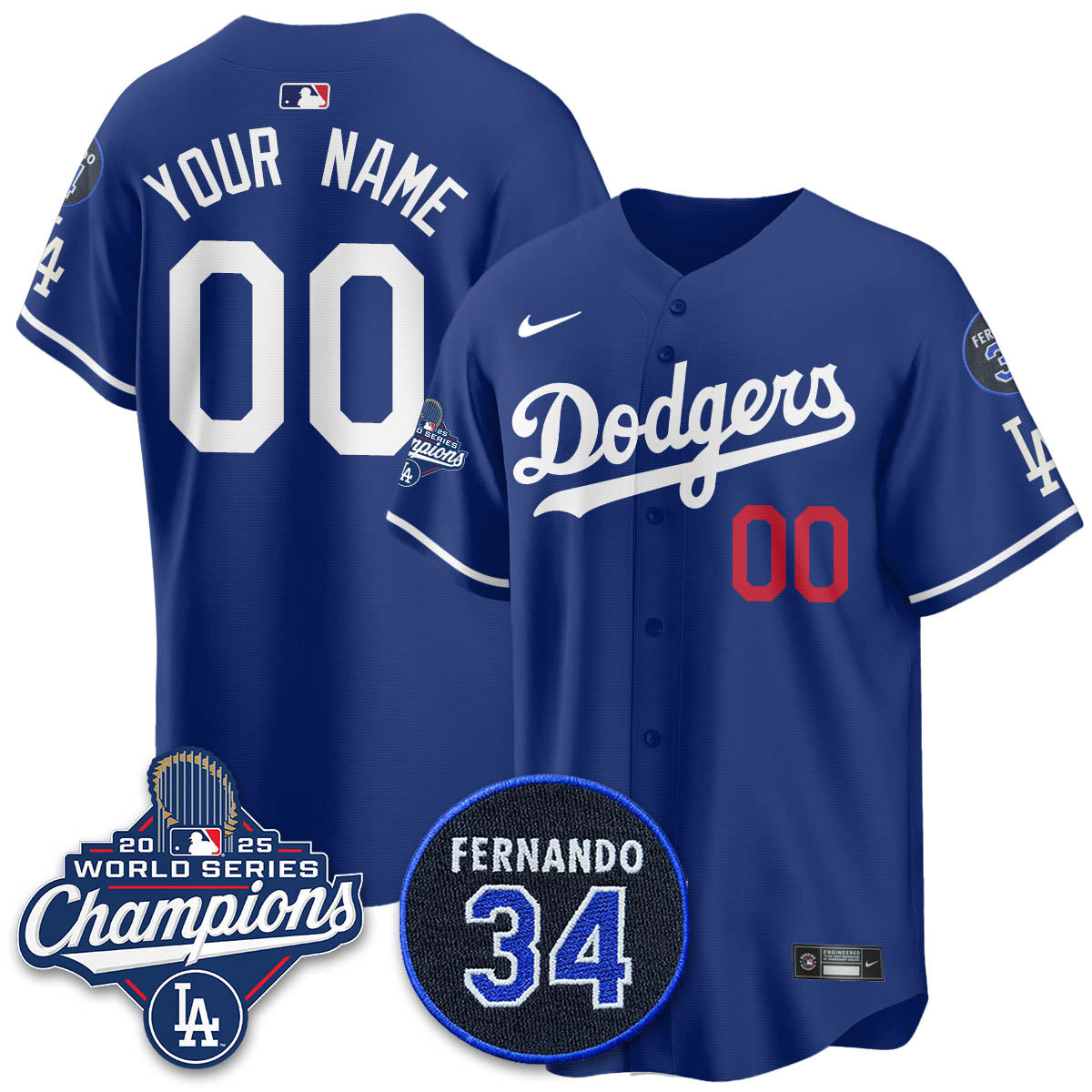 LAD 2025 World Series Champions Custom Jersey - All Stitched