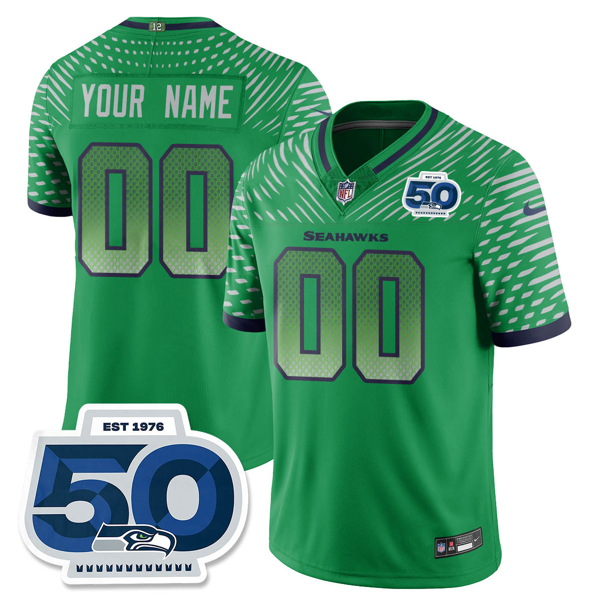 Custom Seattle Seahawks New 2025 Rivalries Vapor Limited Jersey - All Stitched
