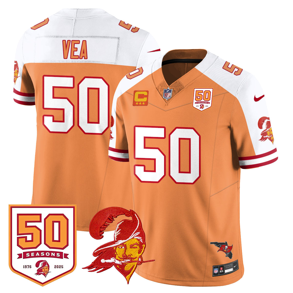 Tampa Bay Buccaneers 50th Season Limited Jersey - All Stitched