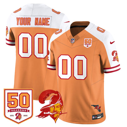 Custom Tampa Bay Buccaneers 50th Season Limited Jersey - All Stitched